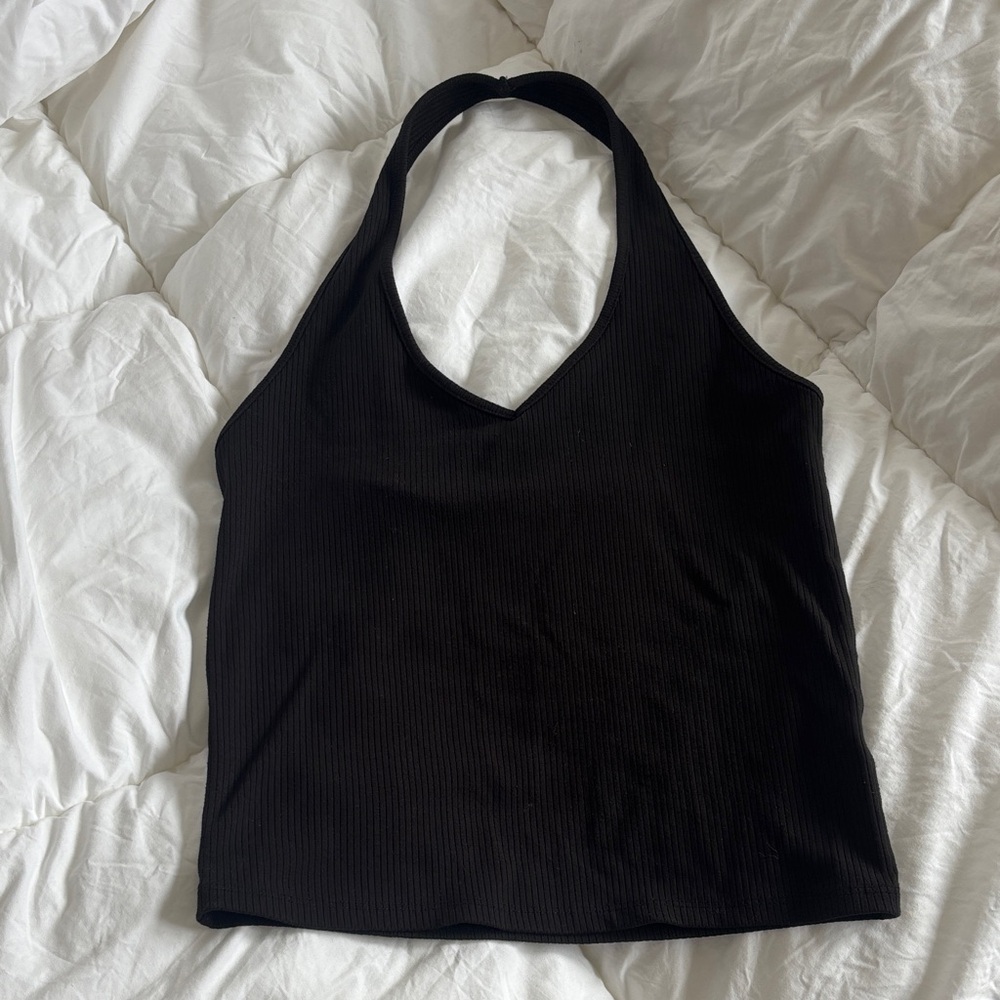 American Eagle Outfitters Black Halter Tank Top